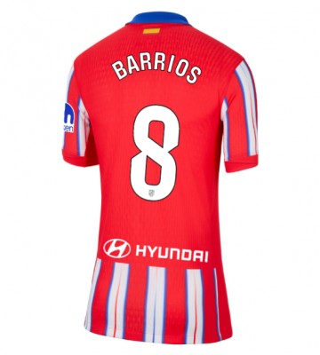 Atletico Madrid Pablo Barrios #8 Primera Equipación Mujer 2024-25 Manga Corta